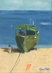 Baltic Sea in Gdynia, Poland 5" x 7" Oil on Wood Panel